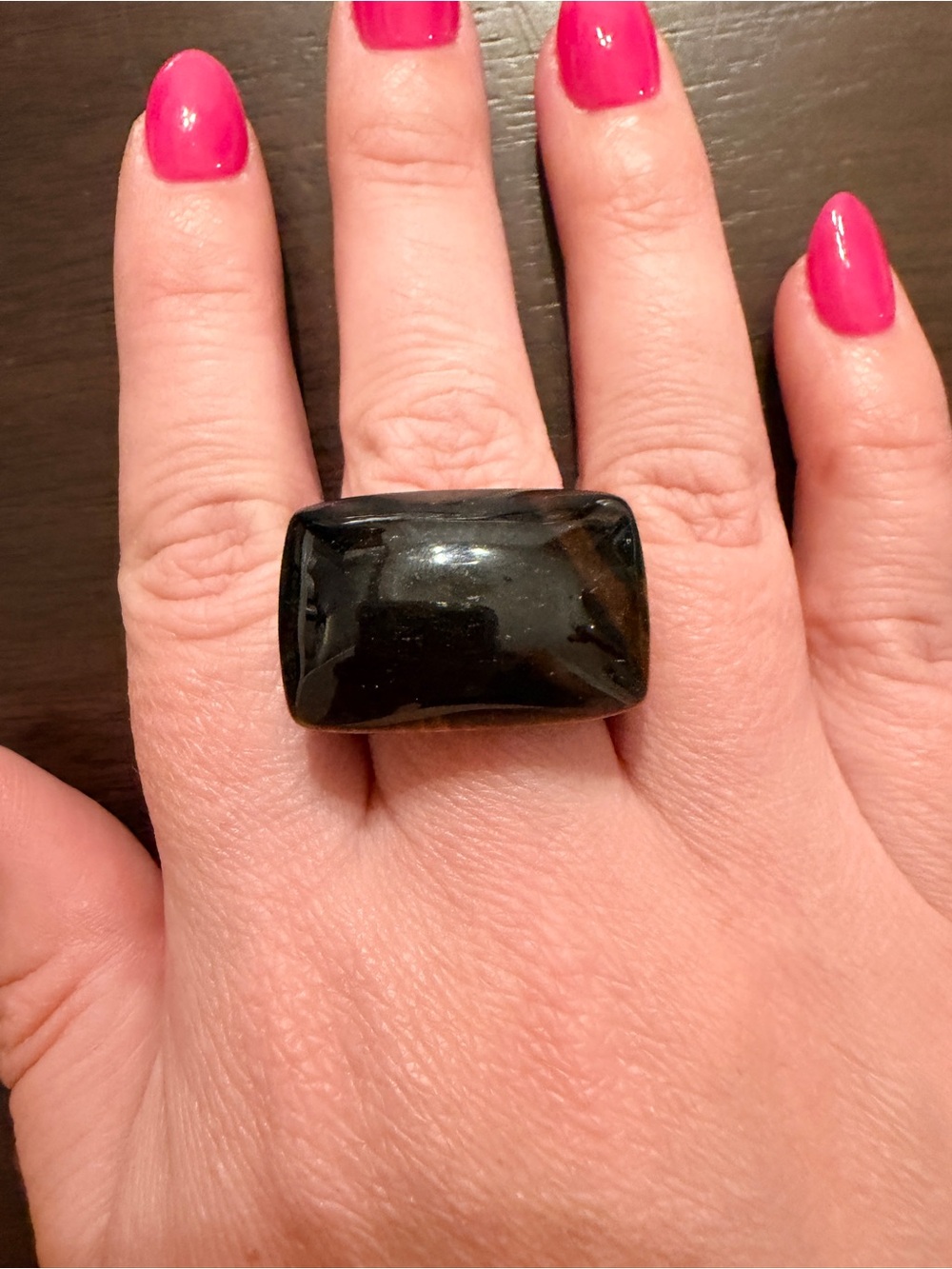Solid Tiger's Eye Stone Ring Size 10